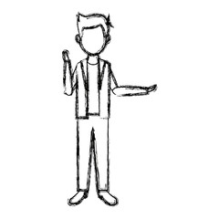 man in casual clothes standing character person vector illustration