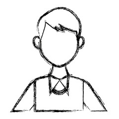 portrait of a young man character on white background vector illustration