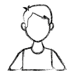 portrait of a young man character on white background vector illustration