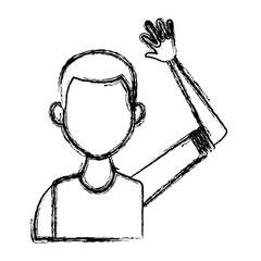 portrait of a young man character on white background vector illustration