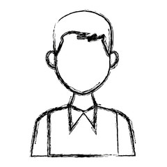 portrait of a young man character on white background vector illustration