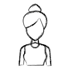 portrait young woman avatar female vector illustration