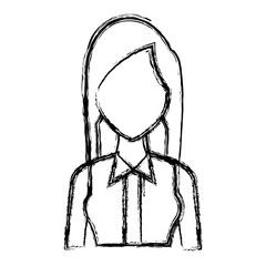 portrait young woman avatar female vector illustration