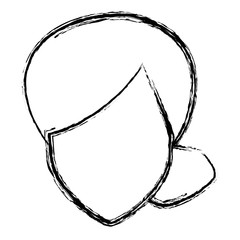 woman face smile expression cartoon character on white background vector illustration