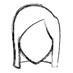 woman face smile expression cartoon character on white background vector illustration