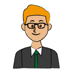 portrait of a young man character on white background vector illustration