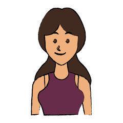 portrait young woman avatar female smile vector illustration