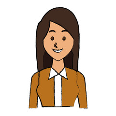 portrait young woman avatar female smile vector illustration