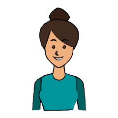 portrait young woman avatar female smile vector illustration