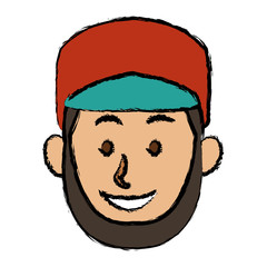 Fototapeta premium man character face avatar male cartoon vector illustration