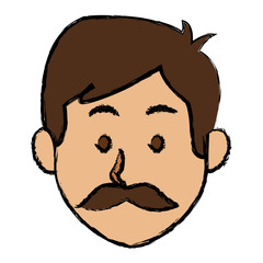 man character face avatar male cartoon vector illustration