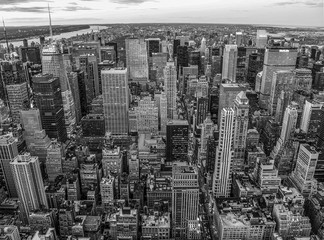 Midtown Manhattan from Empire State Building in Black and White