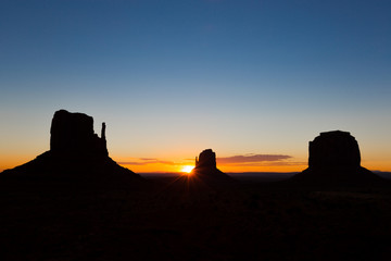 Monumant Valley, a towering red-sandstone buttes on Arizona- Utah border.