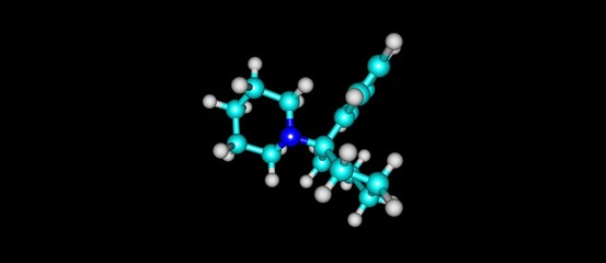 Phencyclidine molecular structure isolated on black