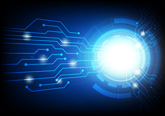 Abstract futuristic electric circuit board and hi-tech computer digital technology concept with copyspace