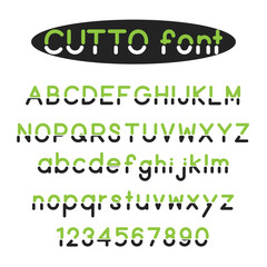 Cut font isolated vector