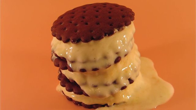 Timelapse of Melting Stack of Ice Cream Sandwiches