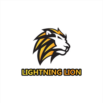 Lightning Lion Logo Template Design