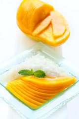 Sticky rice mango Thai dessert.