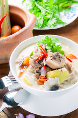 Chicken Coconut Soup.(Tum Kha Kai Thai Food)