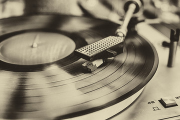 Sepia vintage record player