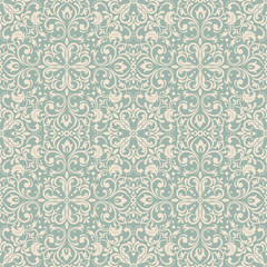 Vector damask seamless pattern element. Classical luxury old fashioned damask ornament, royal victorian seamless texture for wallpapers, textile, wrapping. Exquisite floral baroque template.