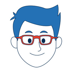 man with eyeglasses character face avatar male vector illustration