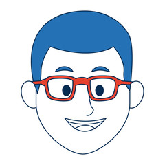 man with eyeglasses character face avatar male vector illustration