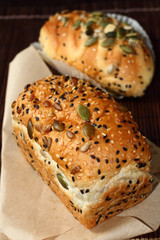 Bread cheese bagels for breakfast.