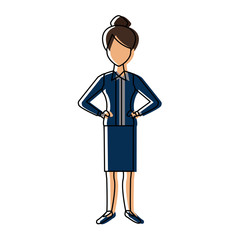 beautiful woman character people standing vector illustration