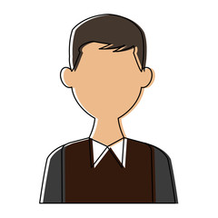portrait of a young man character on white background vector illustration