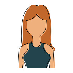 portrait young woman avatar female character vector illustration