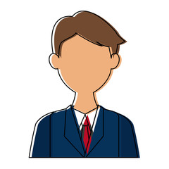 portrait of a young man character on white background vector illustration