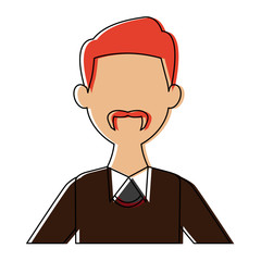 portrait of a young man character on white background vector illustration