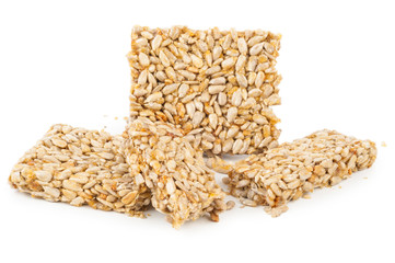 Kozinaki of sunflower on white background