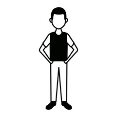 smiling man in casual clothes standing vector illustration