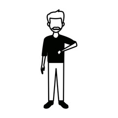 smiling man in casual clothes standing vector illustration