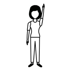 woman character people standing female image vector illustration