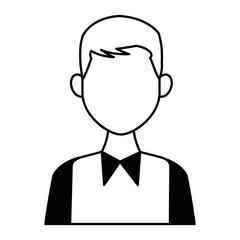 portrait of a young man character on white background vector illustration