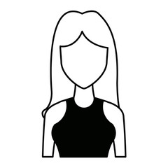 portrait young woman avatar female character vector illustration