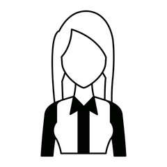 portrait young woman avatar female on white background vector illustration