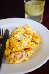 Plate of scrambled eggs