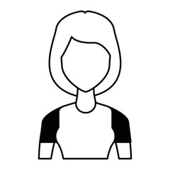 portrait young woman avatar female on white background vector illustration