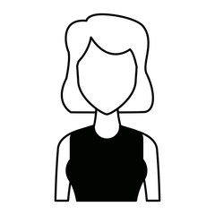 portrait young woman avatar female on white background vector illustration
