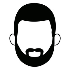 man character face avatar male on white background vector illustration