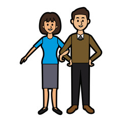 Obraz premium couple standing man and woman together people