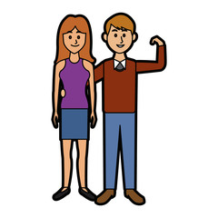 couple standing man and woman together people