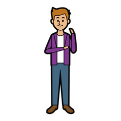 smiling man in casual clothes standing vector illustration