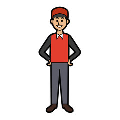 Obraz premium smiling man in casual clothes standing vector illustration