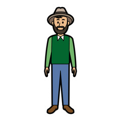 smiling man in casual clothes standing vector illustration